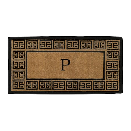 Monogram Door Mat, Natural, Black, 36 in W x 72 in L
